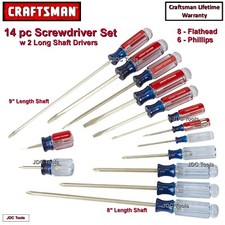 Craftsman 14 Pc Screwdriver Set - 8 Flathead 6 Philips - 2 Long Reach 17 Craftsman 14 Pc Screwdriver Set - 8 Flathead 6 Philips - 2 Long Reach 17