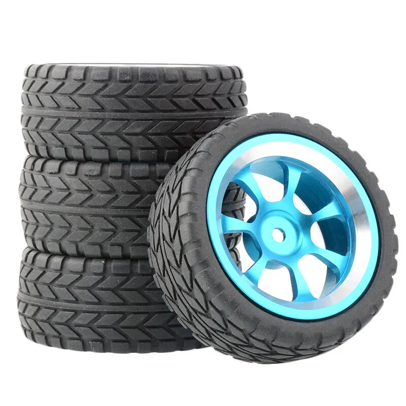 4 Ruote In Alluminio Con Cerchio Esagonale 12mm Per Auto RC 1/10 Drift E On Road - YTZ OUTDOOR