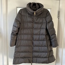 Herno Polar Tech Down Padded Puffer Coat Grey Zip Pockets 44 Uk 12 Pristine