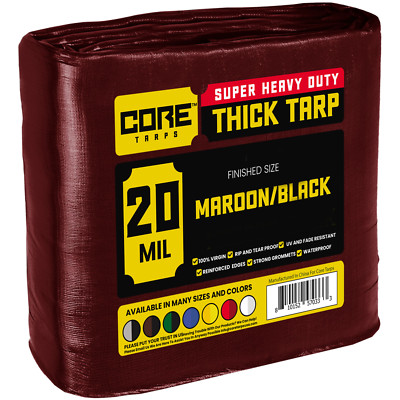 Core Tarps Extreme Heavy Duty Tarp 20 Mil Waterproof Tarpaulin Cover Resistant