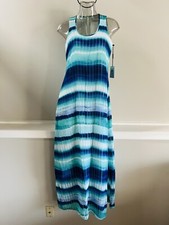 Calvin Klein Aqua Blue Chiffon Maxi Dress Womens Sz 4 NWT$139 CD7H279F