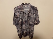 Lilly Dache Abstract Marble Acid Tie Dye Disco Hippie Polo XXL Shirt VTG 70s 80s