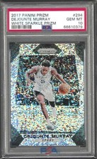 DEJOUNTE MURRAY 2017-18 PANINI PRIZM WHITE SPARKLE PRIZM SSP #294 PSA 10 POP 1/1