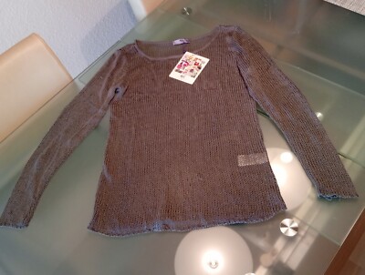 AJC Oberteil Pulli Netzshirt Top GR 36 38 neu Oliv Navy Grün