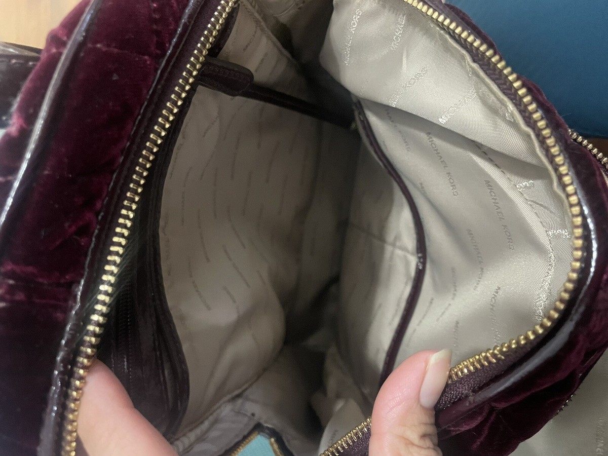 FLASH SALE Michael Kors Plum Velvet Rhea Backpack Michael Kors Rhea Medium Signature Logo Backpack M Powder  main image 2