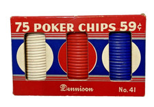 Vintage Dennison No 41 Poker Chips Unbreakable Noiseless 75 In Original Box