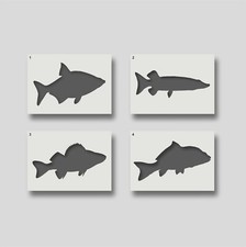 River Fish Stencils for Painting, Home Decor, Wall Art, Arts & Crafts. GROUP  1