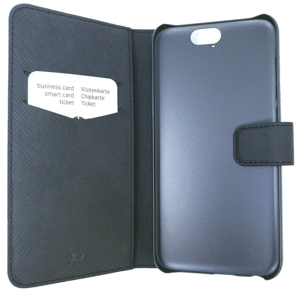 Xqisit Black Wallet Case Viskan For HTC One A9 Protective Book Folio Cover - Image 2 of 4
