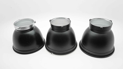 Unbranded 7'' Reflector Lot of 3 with Bowens S Mount & 1-Diffuser (#20757)