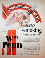 Original 1930 Vintage print AD: General Cigar Co. "World's Largest Selling Cigar