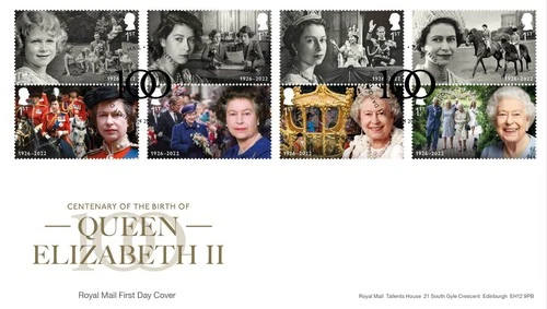 GB 2026 QEII BIRTH CENTENARY First Day Cover Stamp Set ,T House pmk, 21/04/2026