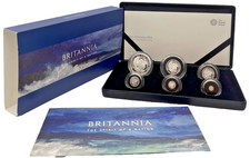 2018 Fine .999 Silver Proof Britannia 6 Coin Set £2 - 5p Royal Mint Box + COA