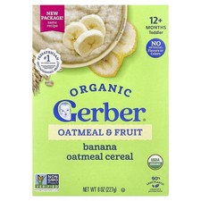 Organic Oatmeal Fruit Cereal, 12 Months, Banana, 8 oz 227 g