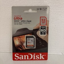 SanDisk 32GB Ultra Class 10 SDHC UHS-I Memory Card Up to 80MB, Grey/Black