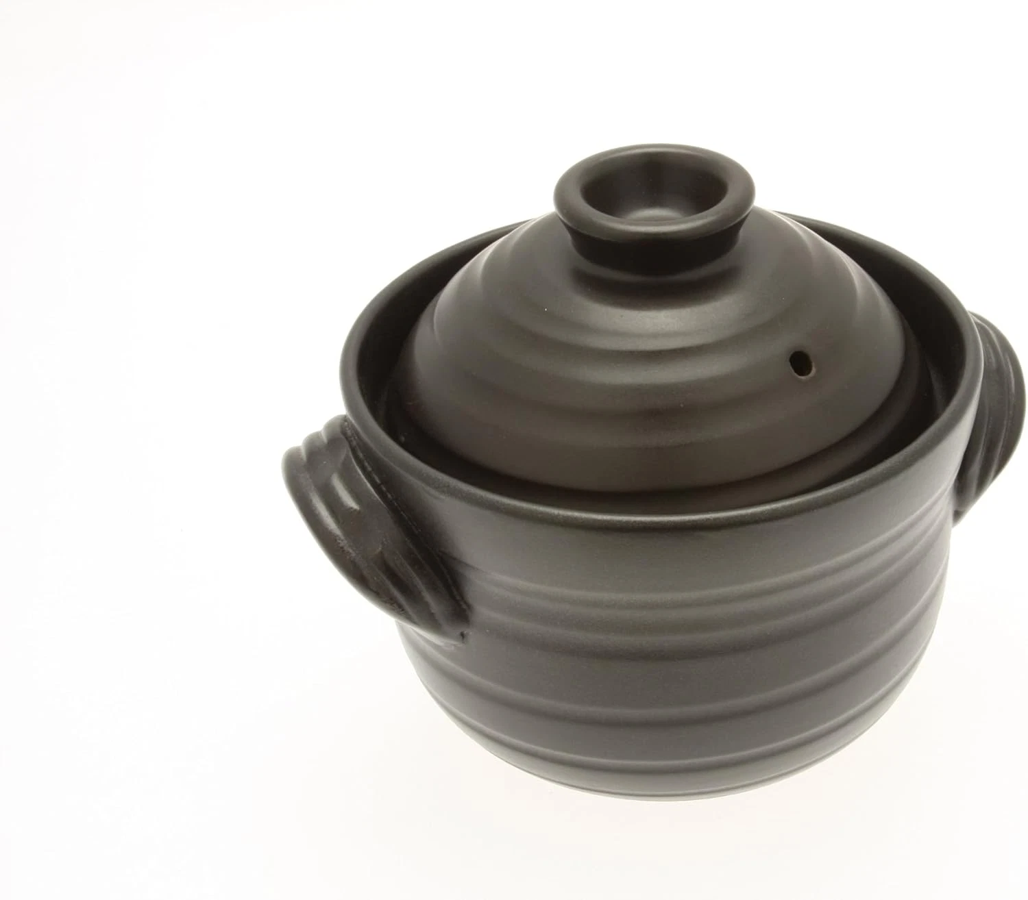 Matte Black Earthenware Rice Cooker - Cooks Up to 4 Cups of Rice