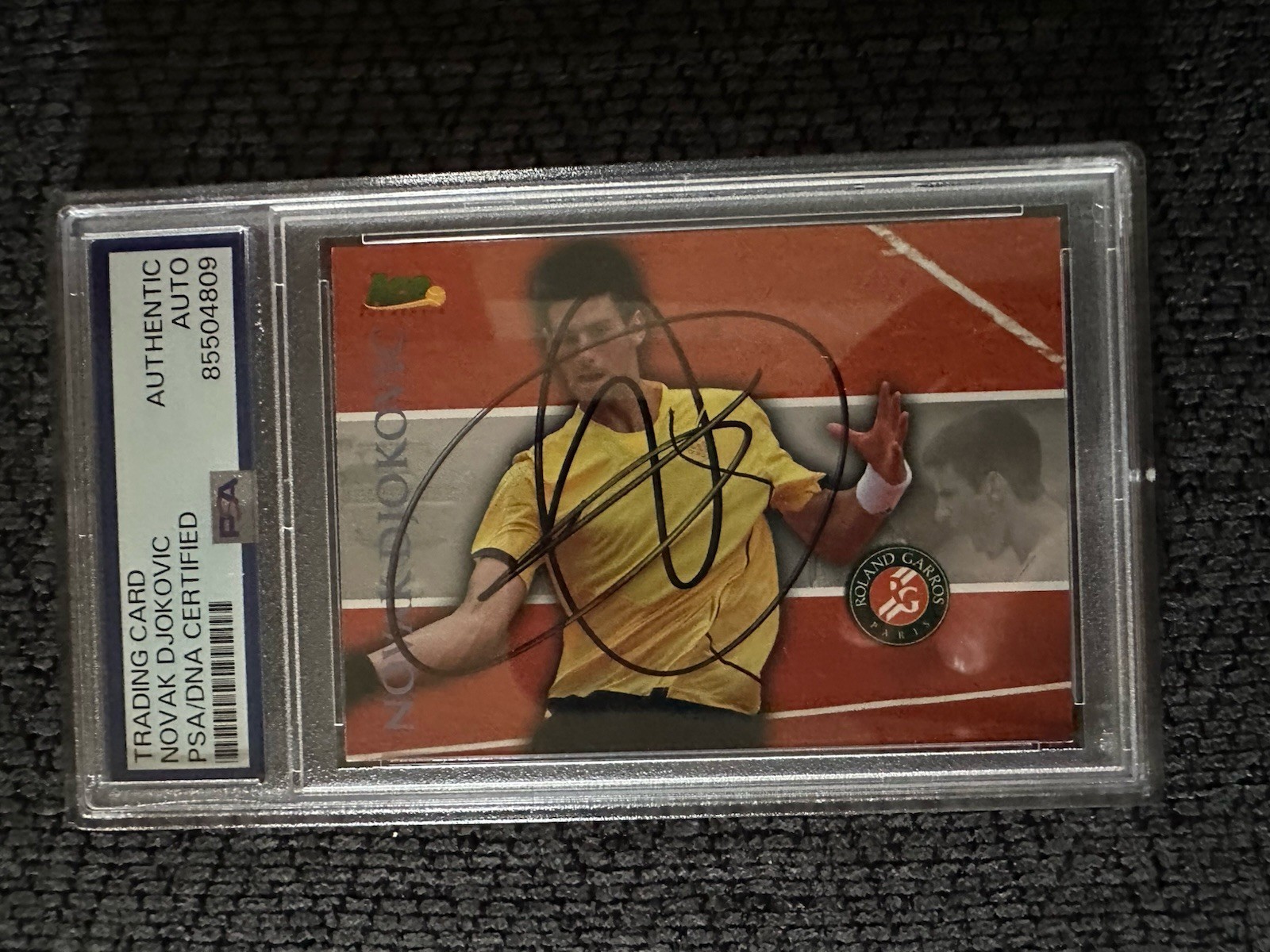 Novak Djokovic Signed 2008 Ace Card #RG-17 PSA /DNA Slab COA