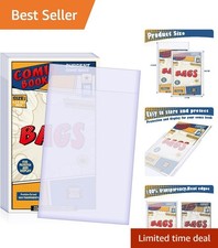 Durable 100-Pack Crystal Clear Comic Book Sleeves, Resealable for Preservation