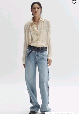 NWT Stella McCartney H&M Two Tone Straight Leg Jeans - US 18 
