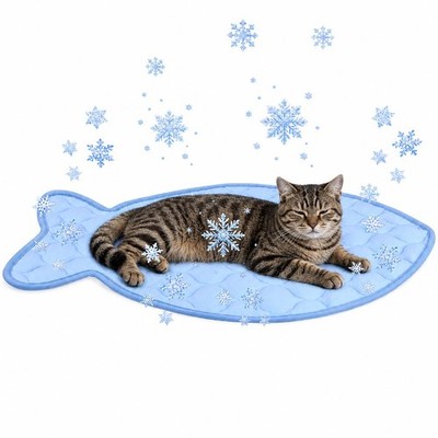 Cat Cooling Mat, Cooling Mat for Cats, with Ice Silk Fabric, Machine Washable...