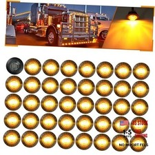 40pcs Amber 3/4" 12V Round LED Clearence Light Front Rear Side 40Pcs Amber