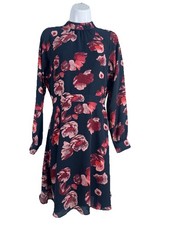 Banana Republic Navy Floral A Line Mini Dress Sz: 4 Chic Love