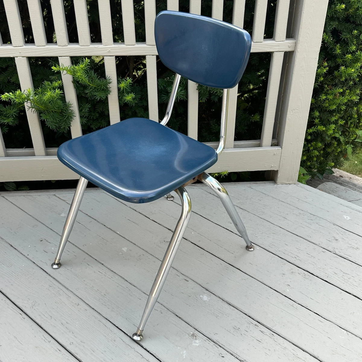 Vintage Blue Virco Adult Student Chair Sturdy Desk Chair 380-18 | eBay