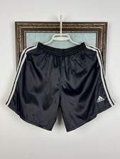 Vintage 90's Adidas Nylon Black Run Shorts Mens Athletic Rare Hype Size M