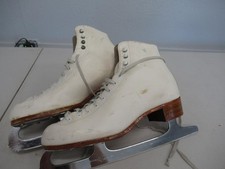 Vintage Riedell 275 Women's White Ice Skates Sheffield Blades Size 8.5 ub