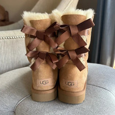 HOT!! Women's UGG Bailey Bow II Boots Suede Fur Lined Winter