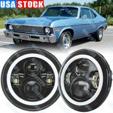 7 Inch Round Led Headlight Halo Drl Beam For Chevy C10 Camaro Pickup Truck