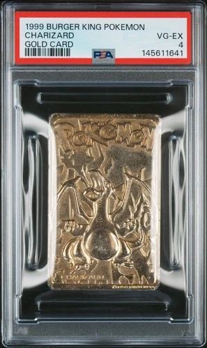 1999 BURGER KING POKEMON GOLD CARDS CHARIZARD PSA 4