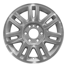 18x7.5 7 Double Spoke Alloy Wheel Machined Painted Bright Silver Metallic 03784