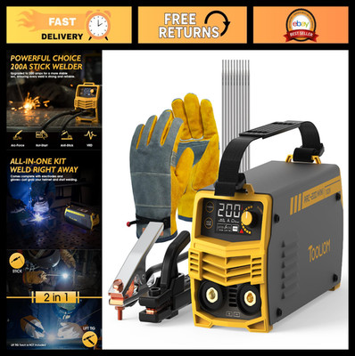 200A Mini Stick Welder MMA ARC Welding Machine, Portable Inverter with Electrode