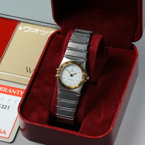 OMEGA Constellation w/ Box Paper Women's Watch Vintage 1989 Quartz Cal.1455 22mm