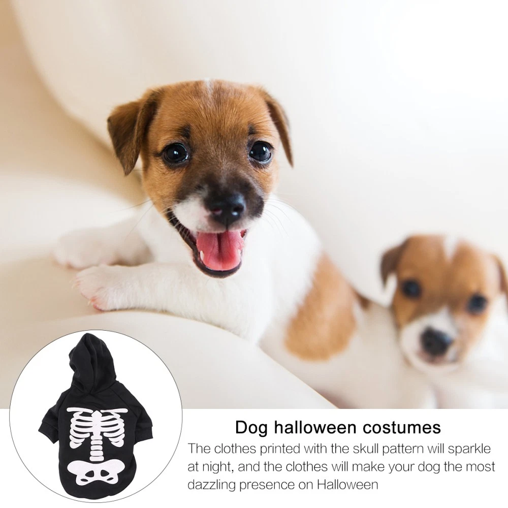 VETEMENTS Costume Teschio Luminoso Vestito Cane Up Cosplay Halloween Scheletro per Pet