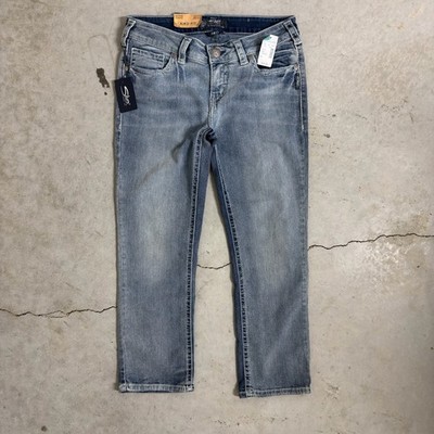 Silver Jeans Mid Rise Aiko Capri Cropped Light Wash - New w/ Tags $60