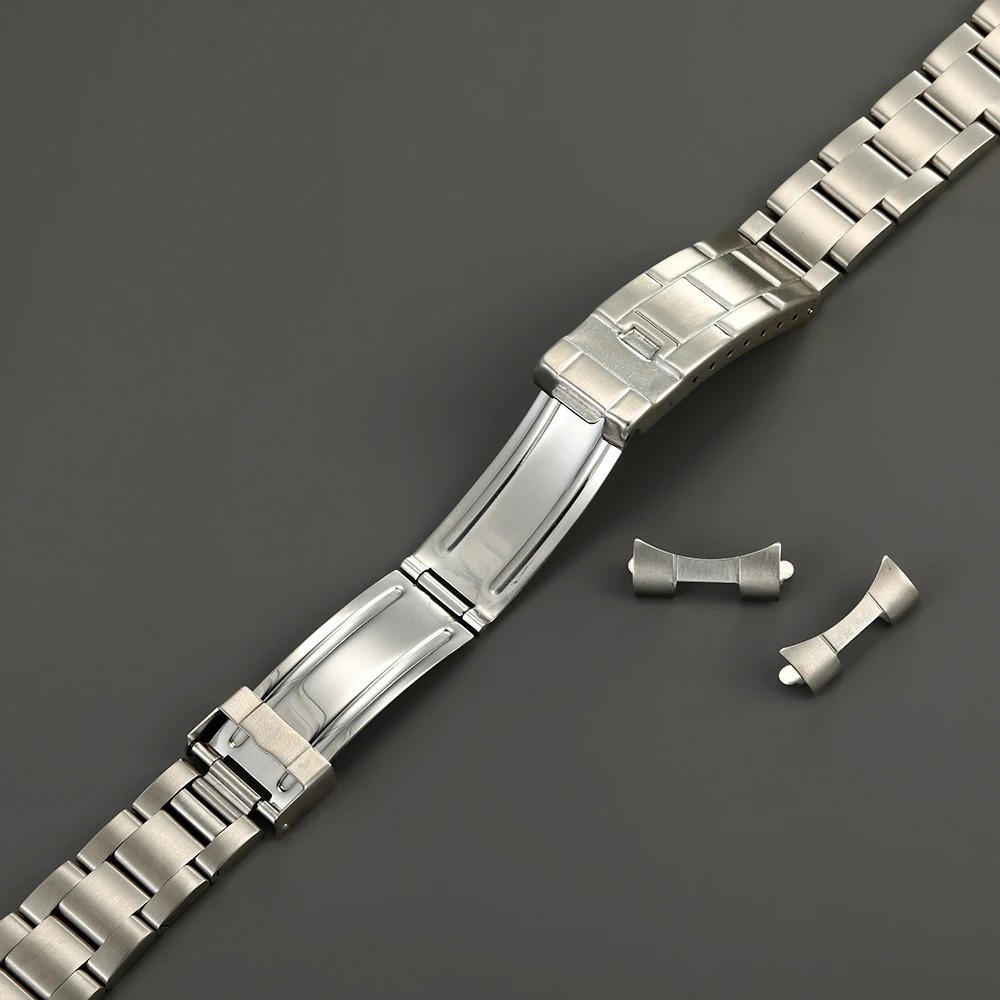 Solid Curved End 316L Stainless Steel Watch Bracelet Jubilee Oyster Strap 20mm image 4