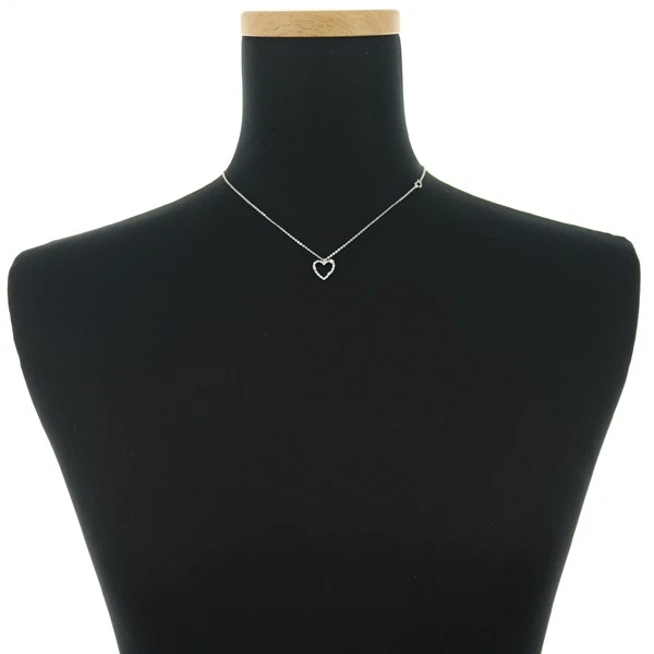 Auth DAMIANI Necklace Diamond Mini Simboli Heart 18K 750 White Gold - Image 4 of 4