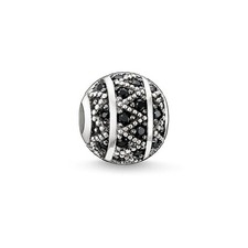 Genuine Thomas Sabo Zigzag Karma Bead Black Cubic Zirconia K0022-051-11