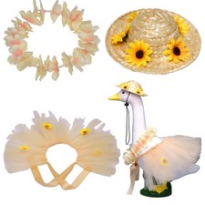 Porch Goose Outfits Summer 3-Piece Set Hawaiian Skirt, 17" and 23", Beige