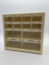 Vintage UNBRANDED 12 Drawer, White Plastic Small Parts Bolt Bin Organizer