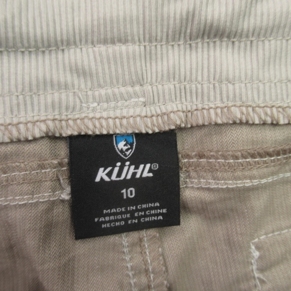 Pantalones Cortos Kuhl Para Mujer 10 Bolsillos A Presión Ligeros Aire Libre Senderismo Chino Foto 3 de 4