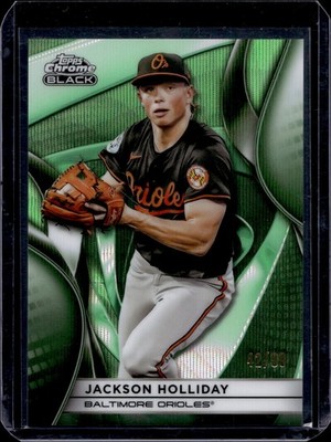 2025 Topps Chrome Black #43 Jackson Holliday Green Wave Refractors #/99