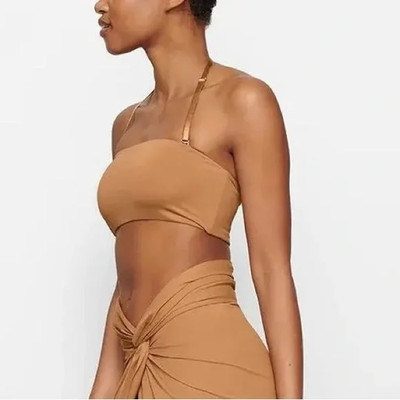 SKIMS Signature Bandeau Bikini Swimsuit Top Almond Size 4X NWT