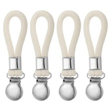 4 Pack Thickened Twill Metal Kitchen Towel Clip for Home Kitchen Bathroom, Beige