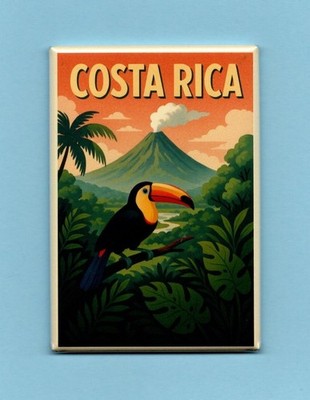 COSTA RICA TRAVEL POSTER *2X3 FRIDGE MAGNET* TRIP FOREIGN WORLD VACATION AIRLINE