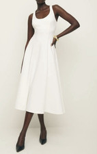 NWOT $198 REFORMATION Mikol Knit Stretch Midi Dress XL Ivory