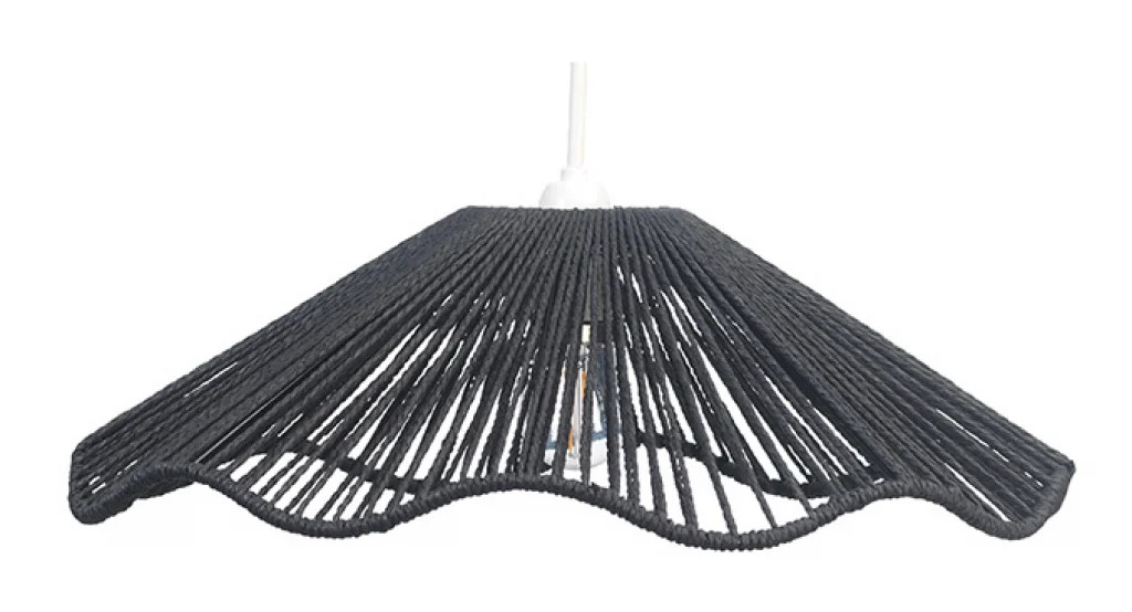 Lampshade Black Tamura Paper String 410mm Shade Only Oaks Lighting 421 BK