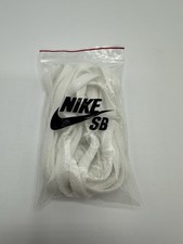 Nike SB Dunk Shoelaces 56in White Flat Style For Sz 9 Authentic New Dead Stock.