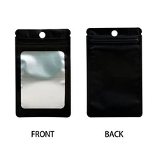 Black Matte Self-Sealing Bag with See-Through Window For Packaging Art Craft